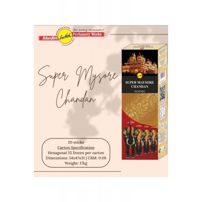 Sree Vani Super Mysore Chandan Hexagonal Çubuk Tütsü 20'li &qu&hellip;