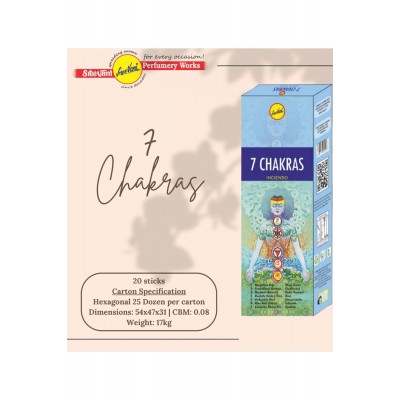 Sree Vani 7 Chakras Hexagonal Çubuk Tütsü 20'li "beden Ve Zihni Dengeleyen Kutsal Koku"