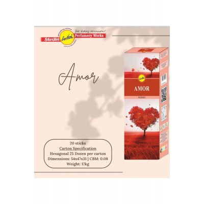 Sree Vani Amor (AŞK) Kokusu Hexagonal Çubuk Tütsü 20'li