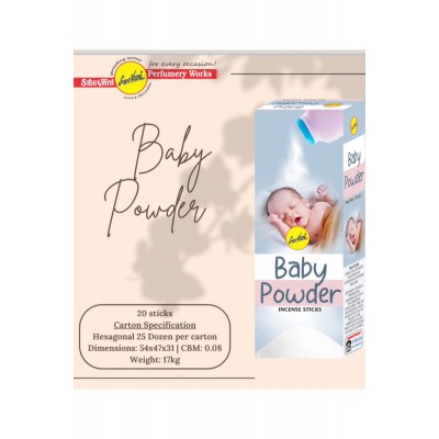 Sree Vani Baby Powder (BEBEK PUDRASI) Kokulu Hexagonal Çubuk Tütsü 20'li