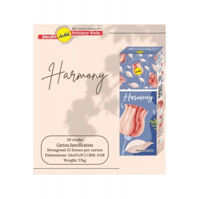 Sree Vani Harmony (UYUM) Hexagonal Çubuk Tütsü 20'li Sree Vani Harmony (UYUM) Hexagonal Çubuk Tütsü 20'li