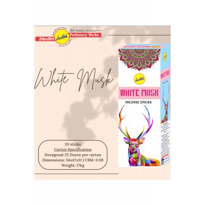 Sree Vani White Musk (BEYAZ MİSK) Hexagonal Çubuk Tütsü 20'li