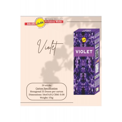 Sree Vani Violet (MENEKŞE) Kokusu Hexagonal Çubuk Tütsü 20'li&hellip;
