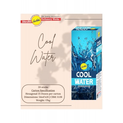 Sree Vani Cool Water Hexagonal Premium Kalite Çubuk Tütsü 20 Li