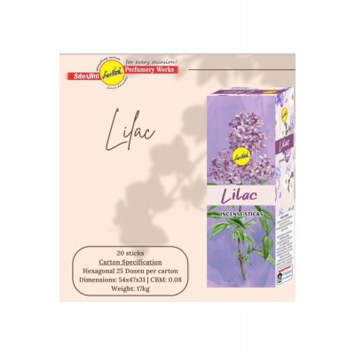 Sree Vani Leylak Hexagonal Premium Kalite Çubuk Tütsü (Maneviyat)