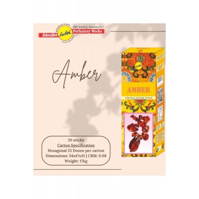 Sree Vani Amber Hexagonal Premium Kalite Çubuk Tütsü 20 Li