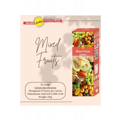 Sree Vani Mixed Fruit Hexagonal Premium Kalite Çubuk Tütsü (Enerji ve Mutluluk)